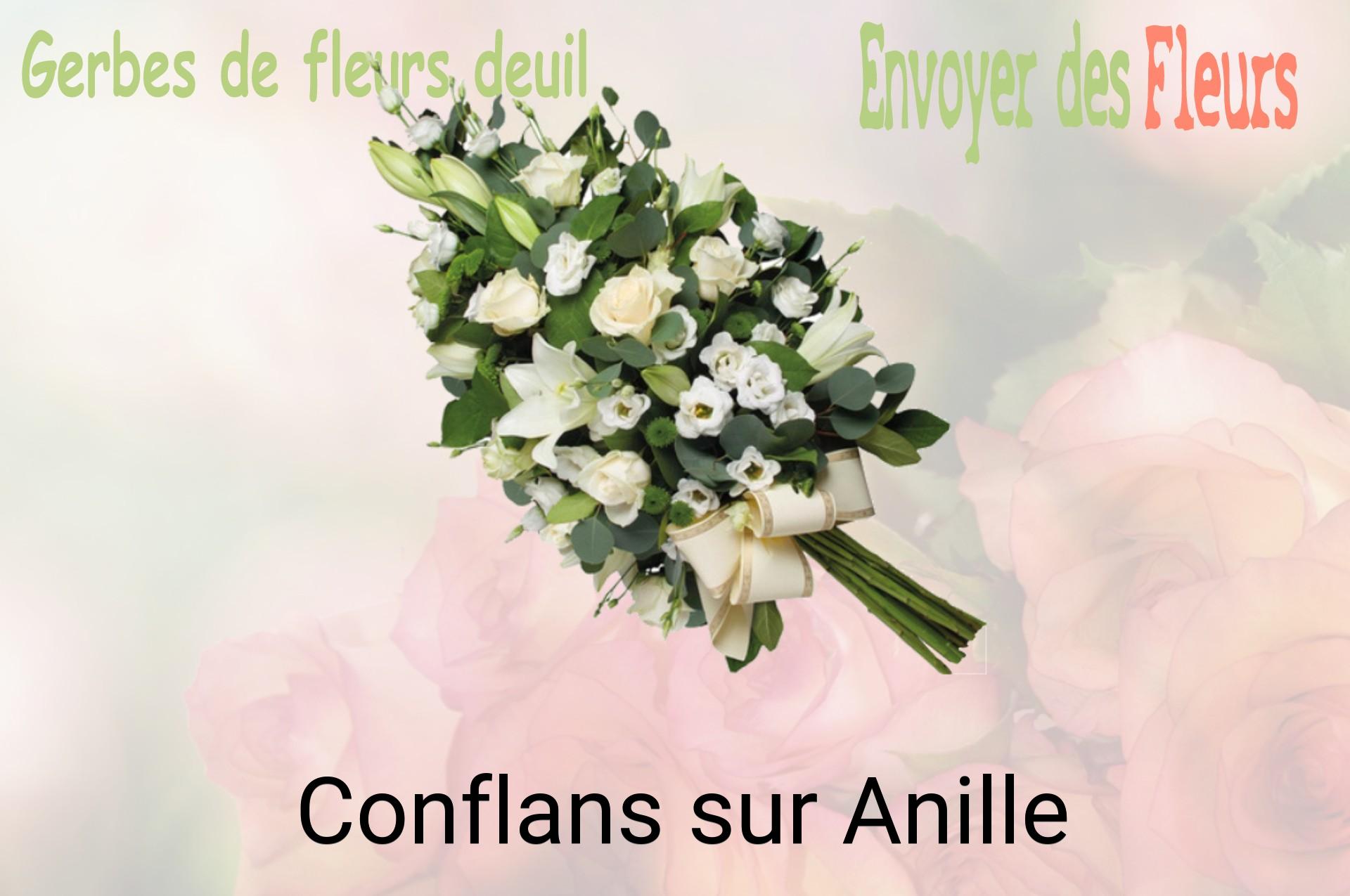 Gerbe de fleurs de deuil livrée à Conflans-sur-Anille
